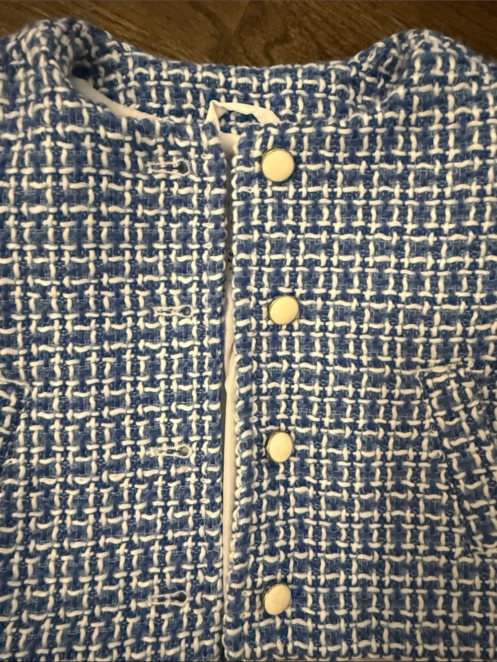 Janie and Jack Blue & White Tweed Jacket and Shorts Set